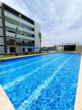 Depto Marina Cerritos con alberca de olas